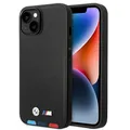 Produktbild: Case BMW BMHMP14S22PTDK Apple iPhone 14 schwarz/black Leder Prägung Tricolor Mag