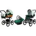 Produktbild: Babylux® Classic Exclusive | 3in1 Kinderwagen Set | Green Daisy | Kombikinderwagen | Kinderwagen