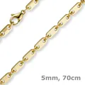 Produktbild: 5mm Kette Collier Plattenkette aus 750 Gold Gelbgold 70cm Unisex Goldkette