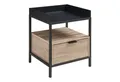 Produktbild: en.casa Nachttisch, »Belana« 51x40x35 cm mit Schublade Metallgestell Schwarz/Eicheoptik
