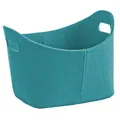 Produktbild: Zeller Present Handels GmbH Zeller Filzkorb, oval, 31,5 x 19 x 21 cm, Einfache Handhabung durch praktische Griffe, Farbe: petrol 14304