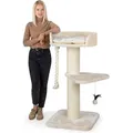 Produktbild: HAPPYPET Premium Kratzbaum Grosse Katzen Stabil 'Felix' - Katzenbaum, Kletterbaum, für Maine Coon, Natursisal, Dicke Stämme mit 18 cm, 120 cm Hoch - Creme