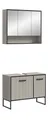 Produktbild: xonox.home Badezimmer Bagno 2tlg. Kombination Badmöbel Set kleine Bäder Komplettprogramm Bademöbel-Set in Kaschmir beige Nb. Absetzung schwarz Nb.