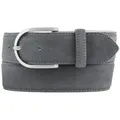 Produktbild: BELTINGER Ledergürtel Damen-Gürtel aus Veloursleder 4 cm - Velour-Gürtel für Damen 40mm - Wi (1-St) grau|silberfarben 80 cm (Gesamtlänge 95 cm)