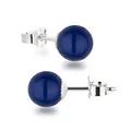 Produktbild: Schöner-SD Ohrringe Ohrstecker 925 Silber mit Perle rund Kugel 8mm lapislazuli-blau