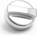 Produktbild: Drehexcenter-Kappe neutral - rund 44 mm x 30 mm hoch - Kunststoff in Chrom-Optik - Drehknopf Ersatzteil für Küchenspülen mit Excenterventil