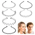 Produktbild: 6 Stück Haarreifen Männer Damen, Haarreif Welle Haarreifen Metall für Outdoor Sports Yoga Fitness, Schwarz