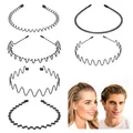 Produktbild: 6 Stück Haarreifen Damen Männer Metall Haarband Zickzack Haarreif Welle Schwa...