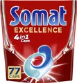 Produktbild: Somat Excellence 4in1 Caps (77 Caps), schnellauflösende Spülmaschinentabs, Somat Caps für exzellente Reinigung & Glanz sogar im Eco-Programm & bei niedrigen Temperaturen