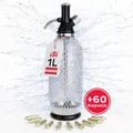 Produktbild: iSi Wassersprudler Soda Maker Classic + 60 Soda Chargers, (1 Soda Maker Classic, 60 Soda Charger), Vintage Wassersprudler Set, BPA-Frei, Mit 60 Soda Chargers