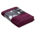 Produktbild: LOOKS BY WOLFGANG JOOP Duschtuch 70x140 cm – 100% Baumwolle Luxus Duschtücher mit Aufhänger & Logostick, Duschhandtuch Burgundy