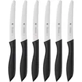 Produktbild: WMF Frühstücksmesser Set 6-tlg Schwarz Edelstahl Vespermesser Brötchenmesser