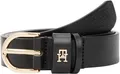 Produktbild: Tommy Hilfiger Damen Gürtel Essential Effortless 2,5 cm Ledergürtel, Schwarz (Black), 95 cm