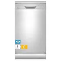 Produktbild: Midea SF 3.45N PRO Geschirrspüler, freistehend und unterbaufähig, 9 Maßgedecke, WLAN, 5 Spülprogramme, 47 dB, 3/6/9h Startzeitvorwahl, Inox, Silber