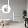Produktbild: anapont elektrischer Badheizkörper 775x600 - weiß gerade - Timer-Funktion - Handtuchheizkörper - Badheizung elektrisch - Handtuchheizung - Made in Germany