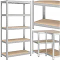 Produktbild: KRUMAD Schwerlastregal 180x90x40 cm, 5 MDF Böden, 875 kg Tragkraft, Regal Metall für Garage, Keller, Werkstatt, Lagerregal ohne Schrauben, Höhenverstellbar, Stabiles Regalsystem