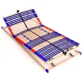 Produktbild: stabiler Lattenrost 100% BUCHE - Kopf- und Fußteil verstellbar - SCHULTERFRÄSUNG, 7 Zonen, 42 Federleisten, Härteregulierung, Mittelgurt - VARIO PLUS SLEEP BEST 42® unmontiert (140x200cm)