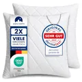 Produktbild: Gentle North Kopfkissen (30x30 cm groß) - 2er Set Kissen für Bett und als Dekokissen - Mit Reißverschluss für Füllung - Sofakissen - Zierkissen für Couch und Sofa - Ökotex - Waschbar bis 60° - Weiß