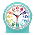 Produktbild: Cander Berlin MNU 1009 T Kinderwecker Wecker Kinder lautlos türkis geräuschlos Licht Snooze Tischuhr Beleuchtung Kinderzimmer Jungen Mädchen