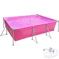 Produktbild: tectake® Swimming Pool, rechteckig, reißfestes PVC-Gewebe, solider Stahlrahmen