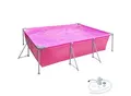 Produktbild: tectake® Swimming Pool, rechteckig, reißfestes PVC-Gewebe, solider Stahlrahmen