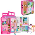 Produktbild: Barbie Loft Ferienhaus Box Kaputt Mit Puppe Klappbare Zimmer Mattel HRJ77