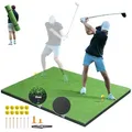 Produktbild: VEVOR Golfschlagmatte, Golf Rasen Übungsmatten 152 x 122 cm, verdickte Golf-Schlagtrainingshilfen mit 9 Golf-Tees, 10 Golfbällen, Golf-Übungsmatte im Hinterhof, Training im Innen- und Außenbereich
