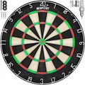 Produktbild: RE:SPORT® Sisal Premium Dartscheibe| Steeldart Dartboard inkl. Montageset | Offizielle Professional Steeldartscheibe mit ultradünnem Drahtsystem