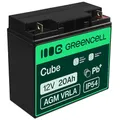 Produktbild: Green Cell® AGM 12V 20Ah Akku Vlies Batterie VRLA Blei Batterie Bleiakku Versorgungsbatterie Zyklenfest Wartungsfrei Caravan, Photovoltaik, Rollstuhl, Solarspeicher, Solarpanel, Wohnwagen, Roller