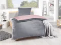 Produktbild: Bettwäsche Winter Flausch Cashmere Touch Uni Wende warm 2 teilig 135x200 mit RV Farbe Silber / Rosé