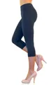 Produktbild: Damen 3/4 Capri Leggings Baumwolle hoher Bund ohne oder mit Taschen Hose kurz