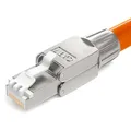 Produktbild: HB-DIGITAL 1x CAT 7 RJ45 Stecker Netzwerkstecker für starre LAN Kabel Verlegekabel Ethernet - werkzeuglos LSA - 10 Gbit/s AWG 22-24 vollgeschirmt STP 50μ vergoldete Kontakte