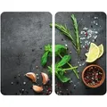 Produktbild: Herdabdeckplatten Universal Kräuter 2er Set, Für Alle Herdarten, Mehrfarbig, Gehärtetes Glas Mehrfarbig, Kunststoff (tpe) Hellgrau, Kunststoff Transparent - Mehrfarbig - Wenko