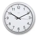 Produktbild: Hama Wanduhr Mallorca (Quarzuhr Wand Ø 30cm, Wanduhr groß XXL, extra große Zeitanzeige, analoge Uhr mit Stunden-, Minuten- und Sekundenzeiger, arabische Ziffern, Glas Abdeckung, inkl. Batterie) silber