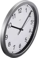 Produktbild: Hama Wanduhr Mallorca silber Ø30cm groß analog arabische Ziffern leise Uhr