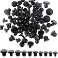 Produktbild: 100 Stück Gummistopfen,10 Größen Silikon Lochstopfen Schwarz Gummi Wasserdicht Lochstopfen Rund Blindstopfen für Löcher Mit 3/4.2/4.5/5.5/6/7.5/8.5/mm Innendurchmesse
