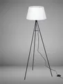 Produktbild: TRANGO LED Stehlampe, 1522WL Tripod Stehleuchte *WHITNEY* inkl. E27 LED Leuchtmittel warmweiß - mit Stofflampenschirm in Braun - Lampenstativ Dreibein - Höhe: 150cm, Wohnraum - Schlafraum - Standlampe - Stehlampe Design zeitlos