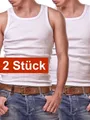 Produktbild: Cocain underwear Unterhemd Herren glatt weiss Feinripp kochfest trocknergeeignet 100 Baumwolle (2-St) ohne Seitennähte, 100% Baumwolle