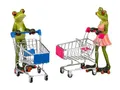 Produktbild: formano Forsch mit Einkaufswagen - Witzige Deko für Shopping-Fans, Geschenkidee für Männer & Frauen, handbemalte Dekofigur Froschhausen (Set Mann & Frau)