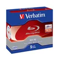 Produktbild: Verbatim BD-RE Single Layer Blu-ray Rohlinge 25 GB, Blu-ray-Disc mit 2-facher Schreibgeschwindigkeit, mit Kratzschutz, 5er-Pack Jewel Case, Blu-ray-Disks für Video- und Audiodateien