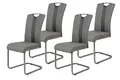 Produktbild: Hela Tische, 4er Set Schwingstuhl Amber2, Bezug Kunstleder Anthrazit, Metallgestell Grau, 98x43x56 cm