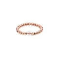 Produktbild: Purelei® Elastischer Blütenring – Ring mit weißen Glasperlen & Edelstahl-Metallkugeln – Größen S/M & M/L – Edelstahl in Gold, Silber oder Roségold – Anxiety - Fidget (Rosegold, M-L)