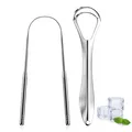 Produktbild: 2 stück Zungenreiniger Zungenschaber aus 304 Edelstahl Tongue Scraper Set Geg...
