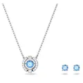 Produktbild: Swarovski Una Set, Rund, Blau, Rhodiniert