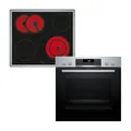 Produktbild: Bosch HND271AS64, Einbau-Herd-Set, Einbau-Herd 60 cm, HEA171BS3, Serie 2, Pyrolyse, Touch Control, Edelstahl & Elektro-Kochfeld 60 cm, NKN645GA2E, Serie 4, Herdgesteuert, 21 cm Kochzone, Mit Rahmen