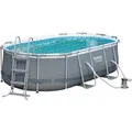 Produktbild: Bestway Stahlrahmen-Pool Set Steel Pro Max Frame GS 427 x 250 x 100 cm Oval Grau