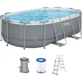 Produktbild: Steel Pro MAXTM Frame Pool Set mit Filterpumpe 427 x 250 x 100 cm , grau, oval