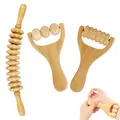Produktbild: 3 Stück Faszienrolle Faszienstab Massageroller Beine Faszienrolle Holz mit Gfiff