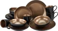Produktbild: CreaTable Kombiservice Geschirr-Set Glamour Gold (16-tlg), 4 Personen, Steinzeug, Service, metallische Farben, 16 Teile, für 4 Personen