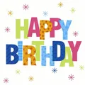 Produktbild: 20 Servietten Birthday Stars Happy Birthday Sterne Geburtstag Party Bunt 33x33cm